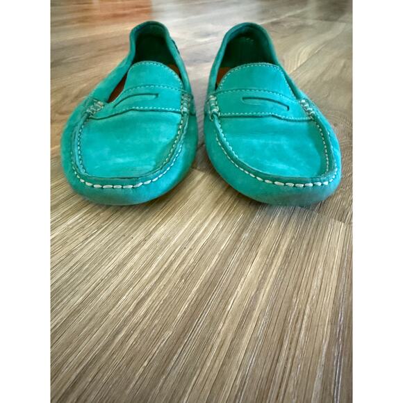 Mercanti Fiorentini Teal Nubuck Leather Driving Moccasins - size 9 - V10 - Picture 8 of 11